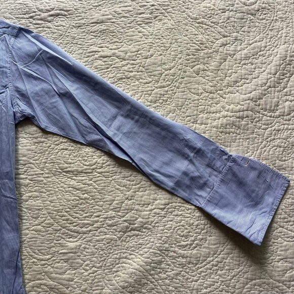 New & Lingwood Men’s Top Blue Check Pattern Button Down Shirt Size Medium - Picture 2 of 6